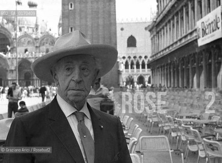 MUSICA CLASSICA / IL PIANISTA ARTHUR RUBINSTEIN (POLONIA/USA) A VENEZIA / CON CAPPELLO / 1979 - © ARCHIVIO Graziano Arici/Rosebud2 