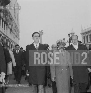 POLITICA /  LIMPERATORE DETIOPIA HAILE SELASSIE  IN VISITA A VENEZIA / CON IL SINDACO LONGO / IN PIAZZA SAN MARCO / 1970 - © ARCHIVIO Graziano Arici/Rosebud2 