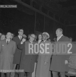 POLITICA /  LIMPERATORE DETIOPIA HAILE SELASSIE  IN VISITA A VENEZIA / CON IL SINDACO LONGO / A PALAZZO DUCALE / 1970 - © ARCHIVIO Graziano Arici/Rosebud2 