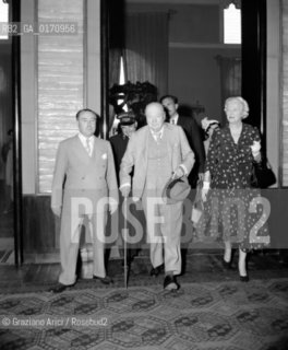 THE STATESMAN WINSTON CHURCHILL WITH HIS WIFE IN VENICE - 1951 © ARCHIVIO Graziano Arici/Rosebud2  / POLITICA