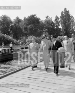 THE STATESMAN WINSTON CHURCHILL  IN LIDO OF VENICE - 1951 © ARCHIVIO Graziano Arici/Rosebud2  / POLITICA