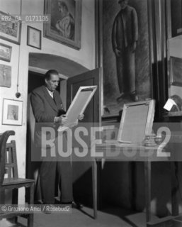 THE PAINTER OTTONE ROSAI - FLORENCE - 1948 © ARCHIVIO Graziano Arici/Rosebud2  / ARTE / PITTORE