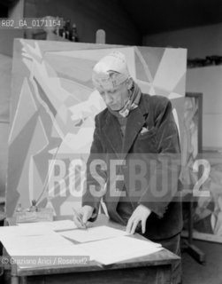 THE PAINTER GINO SEVERINI - PARIS - 1950 - © ARCHIVIO Graziano Arici/Rosebud2  / ARTE / PITTORE