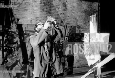 THE PAINTER EMILIO VEDOVA IN VENICE - 1966 © ARCHIVIO Graziano Arici/Rosebud2  /ARTE / PITTORE