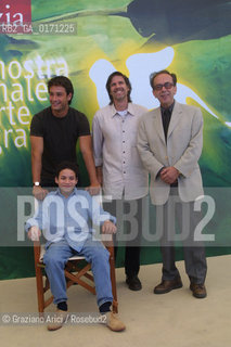 06/09 - VENICE - 58. INTERNATIONAL FILM FESTIVAL - ABRIL DESPEDACADO -THE ACTORS RAVI RAMOS LACERDA, RODRIGO SANTORO, THE DIRECTOR WALTER SALLES AND THE WRITER ISMAIL KADARE - ©Graziano Arici/Rosebud2