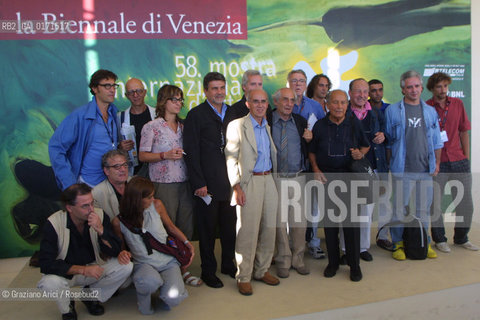 02/09 - VENICE - 58. INTERNATIONAL FILM FESTIVAL -  UN ALTRO MONDO E POSSIBILE - VITTORIO AGNOLETTO, SPEAKER OF THE GENOA SOCIAL FORUM WITH THE DIRECTORS  CITTO MASELLI AND GILLO PONTECORVO AND OTHERS DIRECTORS OF THE FILM ABOUT THE ANTI GLOBAL MOVEMENT IN GENOA  - ©Graziano Arici/Rosebud2