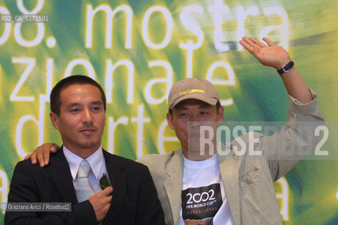 30/08 - VENICE - 58. INTERNATIONAL FILM FESTIVAL - FILM ADRESS UNKNOWN - THE ACTOR CHO JAE-HYUN AND THE DIRECTOR KIM KI-DUK- ©Graziano Arici/Rosebud2