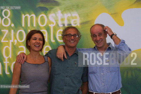 07/09 - VENICE - 58.INTERNATIONAL FILM FESTIVAL - LUNA ROSSA - THE ACTRESS LICIA MAGLIETTA, THE DIRECTOR ANTONIO CAPUANO AND THE ACTOR TONI SERVILLO  - ©Graziano Arici/Rosebud2
