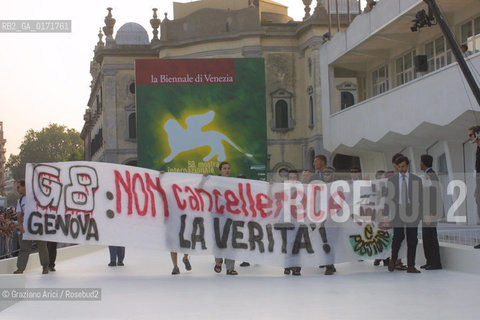 29/08 - VENICE - 58. INTERNATIONAL FILM FESTIVAL - INAUGURATION OF THE FESTIVAL - PROTESTERS OF NO GLOBAL ©Graziano Arici/Rosebud2