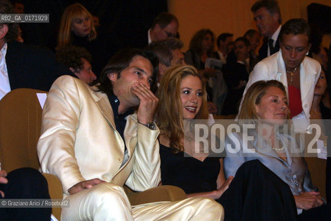 05/09 - VENICE - 58. INTERNATIONAL FILM FESTIVAL - THE TRIUMPH OF LOVE - THE ACTRESS MIRA SORVINO WITH HER BOYFRIEND , THE ACTOR OLIVIER MARTINEZ AND THE DIRECTOR CLARE PEPLOE - ©Graziano Arici/Rosebud2 