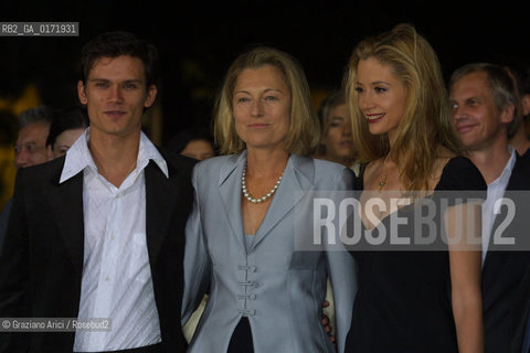 05/09 - VENICE - 58. INTERNATIONAL FILM FESTIVAL - THE TRIUMPH OF LOVE - THE ACTOR JAY RODAN, THE DIRECTOR CLARE PEPLOE AND THE ACTRESS MIRA SORVINO - ©Graziano Arici/Rosebud2 .