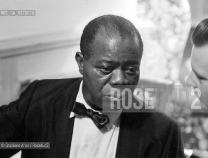 THE JAZZ SINGER AND TRUMPET PLAYER LOUIS ARMSTRONG IN GSTAAD (SWITZERLAND) - 1960 - © ARCHIVIO Graziano Arici/Rosebud2  / MUSICA JAZZ / TROMBETTISTA