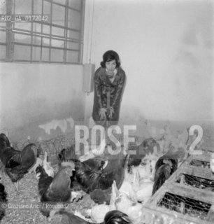 THE OPERA SINGER ROSANNA CARTERI AT HER HOME - PADOVA - 1960 © ARCHIVIO Graziano Arici/Rosebud2  / MUSICA / CANTANTE LIRICO / GALLINE