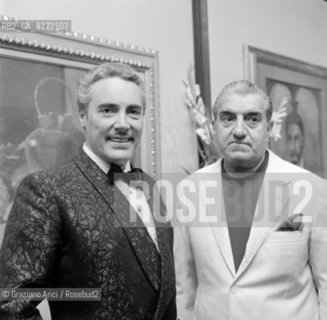 THE OPERA SINGER MARIO DEL MONACO WITH THE PAINTER GREGORIO SCILTIAN IN VENICE - 1968 - ©Graziano Arici/Rosebud2 / CANTANTE LIRICO / PITTORE / ARTE