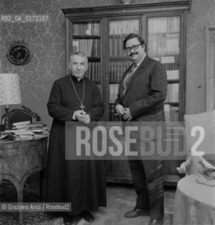 THE CARDINAL ALBINO LUCIANI WITH THE JOURNALIST DE ANDREIS IN VENICE - 1972 - © ARCHIVIO Graziano Arici/Rosebud2  / RELIGIONE / CARDINALE PATRIARCA / GIORNALISTA
