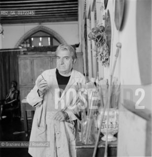 THE PAINTER GREGORIO SCILTIAN  AT HIS STUDIO IN VENICE - 1969 - © ARCHIVIO Graziano Arici/Rosebud2  / ARTE / PITTORE