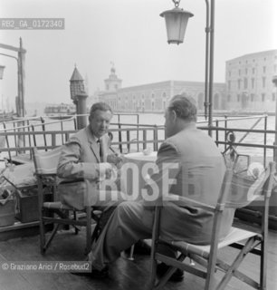 THE CONTEMPORARY MUSIC COMPOSER BENJAMIN BRITTEN IN VENICE WITH PETER PEARS - 196?  © ARCHIVIO Graziano Arici/Rosebud2  / MUSICA CLASSICA CONTEMPORANEA / COMPOSITORE