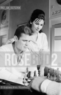 THE JAZZ TRUMPET PLAYER CHET BAKER WITH HIS GIRLFRIEND CARROL JACKSON IN LUCCA - 1961 - © ARCHIVIO Graziano Arici/Rosebud2  / MUSICA JAZZ / TROMBETTISTA
