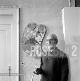 THE PAINTER VIRGILIO GUIDI IN HIS STUDIO - VENICE - 1970 - © ARCHIVIO Graziano Arici/Rosebud2  / ARTE / PITTORE