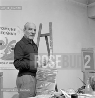 THE PAINTER VIRGILIO GUIDI IN HIS STUDIO - VENICE - 1970 - © ARCHIVIO Graziano Arici/Rosebud2  / ARTE / PITTORE
