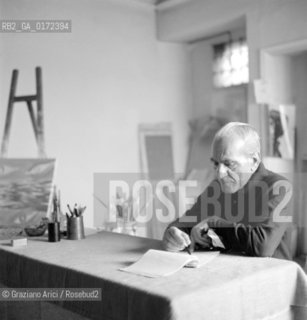THE PAINTER VIRGILIO GUIDI IN HIS STUDIO - VENICE - 1970 - © ARCHIVIO Graziano Arici/Rosebud2  / ARTE / PITTORE