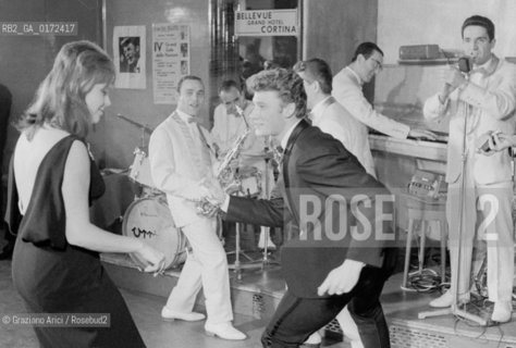 THE  SINGER JOHNNY HALLYDAY - CORTINA - 1961 © ARCHIVIO Graziano Arici/Rosebud2  / MUSICA / POP ROCK / CANTANTE