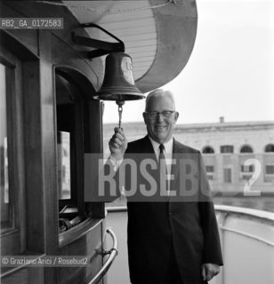 THE JUDGE EARL WARREN PRESIDENT OF THE SUPREME COURT OF THE U.S.A. IN VENICE - 1962 - © ARCHIVIO Graziano Arici/Rosebud2  / VARIE / GIUDICE