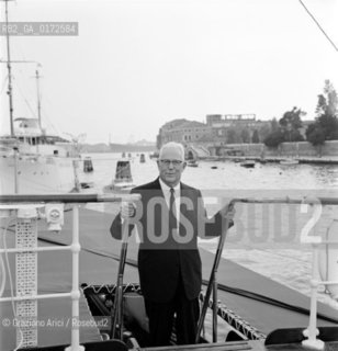 THE JUDGE EARL WARREN PRESIDENT OF THE SUPREME COURT OF THE U.S.A. IN VENICE - 1962 - © ARCHIVIO Graziano Arici/Rosebud2  / VARIE / GIUDICE