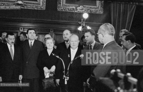 THE RUSSIAN STATESMAN AND PRESIDENT NIKITA SERGEYEVICH KHRUSHCHEV IN VIENNA  WITH HIS WIFE AND ANDREI GROMYKO ( AUSTRIA ) - 196?  © ARCHIVIO Graziano Arici/Rosebud2  / POLITICA / KRUSCEV / CHRUSCEV
