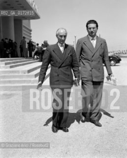 THE PRESIDENT OF DEMOCRAZIA CRISTIANA ANTONIO SEGNI WITH CESARE DALL OGLIO  - 1957 © ARCHIVIO Graziano Arici/Rosebud2  / POLITICA / PRESIDENTE