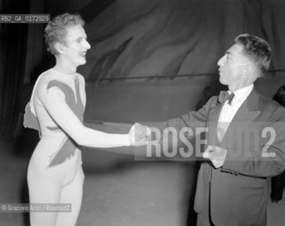 THE COMPOSER LUIGI DALLAPICCOLA WITH THE DANCER GUIDO LAURI IN VENICE -1948 ©Graziano Arici/Rosebud2 / MUSICA / COMPOSITORE / DANZA / BALLERINO
