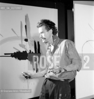 THE PAINTER GEORGES MATHIEU AT THE CAVALLINO ART GALLERY IN VENICE - 1960 © ARCHIVIO Graziano Arici/Rosebud2  / ARTE / PITTORE
