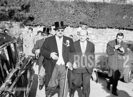 THE KING FARUK OF AEGYPT AT PRESS CONFERENCE OF THE WEDDING OF SIMEONE DI BULGARIA 1961 © ARCHIVIO Graziano Arici/Rosebud2  / NOBILE /RE
