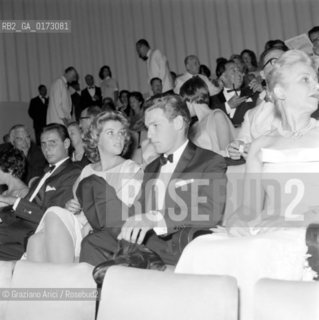 THE COUNT GIOVANNI VOLPI DI MISURATA WITH ANGELA MUNNERMANN AT THE INTERNATIOAL FILM FESTIVAL OF VENICE - 1958 © ARCHIVIO Graziano Arici/Rosebud2  / NOBILE / CONTI / MOSTRA DEL CINEMA