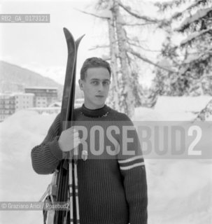 THE DUKE AMEDEO OF AOSTA IN CRANS SUR SERRE - 1960 © ARCHIVIO Graziano Arici/Rosebud2  / NOBILTA / SLITTA / DUCA