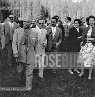 THE PRESIDENT OF THE REPUBLIC OF TUNISIA HABIB IBN ALI BURGHIBA IN CORTINA DAMPEZZO - 1960 © ARCHIVIO Graziano Arici/Rosebud2  / POLITICA / PRESIDENTE