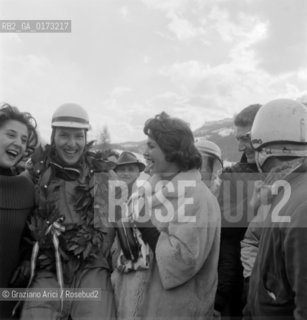 THE PRINCESS IRA FURSTENBERG WITH MALTZ, WINNER OF THE RACE ICE CAR - CORTINA - 1960 © ARCHIVIO Graziano Arici/Rosebud2  / NOBILE / PRINCIPI