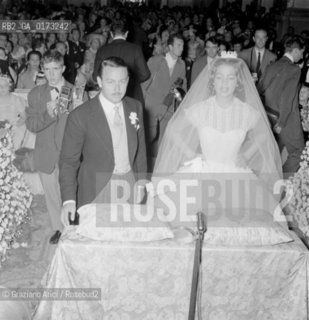 THE PRINCESS IRA FURSTENBERG DURING HER WEDDING WITH ALPHONSO HOHENLOHE - VENICE - 1955 © ARCHIVIO Graziano Arici/Rosebud2  / NOBILE / MATRIMONIO / PRINCIPI
