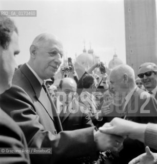 THE PRESIDENT AND GENERAL CHARLES DE GAULLE IN VENICE - 196? © ARCHIVIO Graziano Arici/Rosebud2  / POLITICA / PRESIDENTE / GENERALE