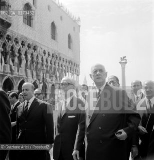 THE PRESIDENT AND GENERAL CHARLES DE GAULLE IN VENICE - 196? © ARCHIVIO Graziano Arici/Rosebud2  / POLITICA / PRESIDENTE / GENERALE
