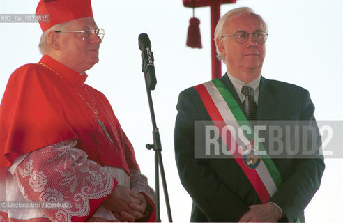 VENEZIA: IL PATRIARCA DI VENEZIA CARDINALE ANGELO SCOLA IL GIORNO DELLA SUA INVESTITURA CON IL SINDACO PAOLO COSTA © 2002 Graziano Arici/Rosebud2