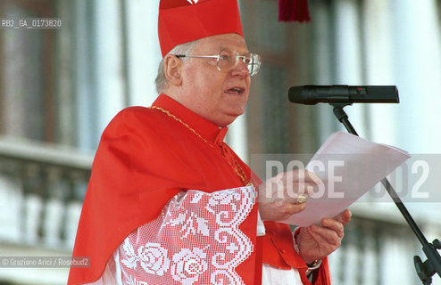 VENEZIA: IL PATRIARCA DI VENEZIA CARDINALE ANGELO SCOLA IL GIORNO DELLA SUA INVESTITURA © 2002 Graziano Arici/Rosebud2