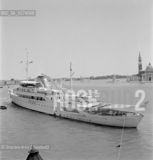 THE SHIP BUILDER ARISTOTELIS ONASSISS YACHT  CHRISTINA  IN VENICE - 1960 © ARCHIVIO Graziano Arici/Rosebud2  /  ECONOMIA / PANFILO / ARMATORE
