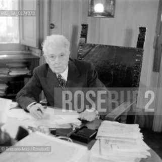 THE STATESMAN VITTORIO EMANUELE ORLANDO IN VENICE - 1947 © ARCHIVIO Graziano Arici/Rosebud2  / POLITICA / UOMO POLITICO