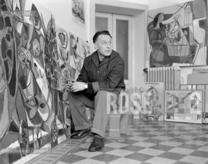 THE PAINTER RENATO BIROLLI - 1950 © ARCHIVIO Graziano Arici/Rosebud2  / ARTE / PITTORE