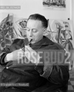 THE PAINTER RENATO BIROLLI - 1950 © ARCHIVIO Graziano Arici/Rosebud2  / ARTE / PITTORE