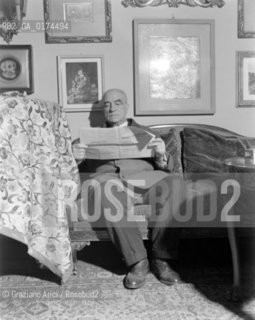 THE COMPOSER UMBERTO GIORDANO AT HIS HOME - 1948 - © ARCHIVIO Graziano Arici/Rosebud2  / MUSICA CLASSICA / COMPOSITORE