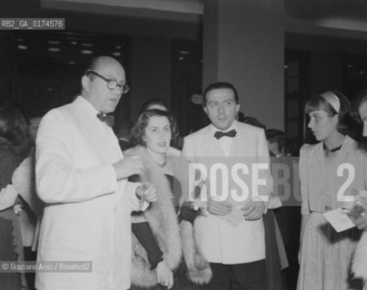 THE MINISTER GIULIO ANDREOTTI WITH THE MINISTER GIOVANNI PONTI AT X INTERNATIONAL FILM FESTIVAL OF VENICE - 1949 © ARCHIVIO Graziano Arici/Rosebud2  / MOSTRA DEL CINEMA / POLITICA / MINISTRO