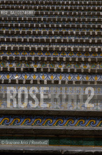 SICILIA  , ( CATANIA ) CALTAGIRONE  : LA SCALA DI S.MARIA AL MONTE  - © 2002 Graziano Arici/Rosebud2 / GEO /