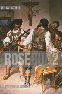 ALTO ADIGE (SUDTIROL), BOLZANO, SAN LEONARDO IN VAL PASSIRIA (ST.LEONHARD IN PASSEIER) CASA NATALE DI ANDREAS HOFER  :  ARRESTO DI ANDREAS HOFER, STAMPA POPOLARE  - © 2002 Graziano Arici/Rosebud2 / GEO / PROBLEMA ALTOATESINO
